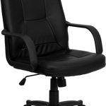 FLASH Holly High Back Black Glove Vinyl Executive Swivel Office Chair with Arms