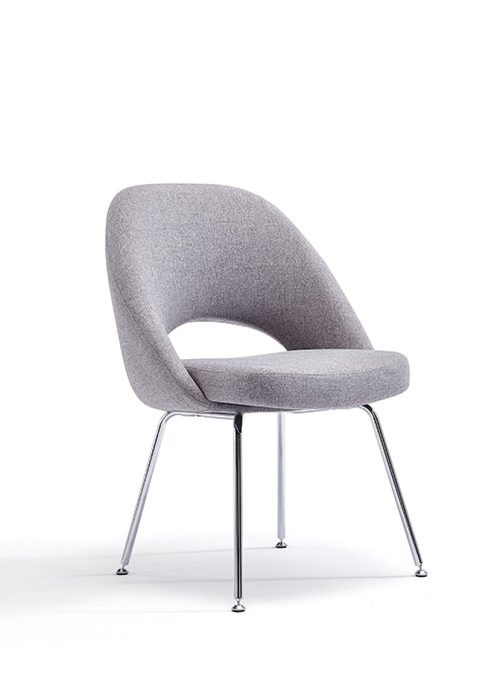 Melanie Armless Side Chair Gray Fabric by Woodstock