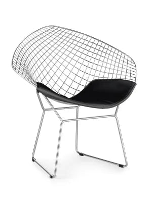 The Who Lounge Chair Polished with Chrome Wire Frame by Woodstock