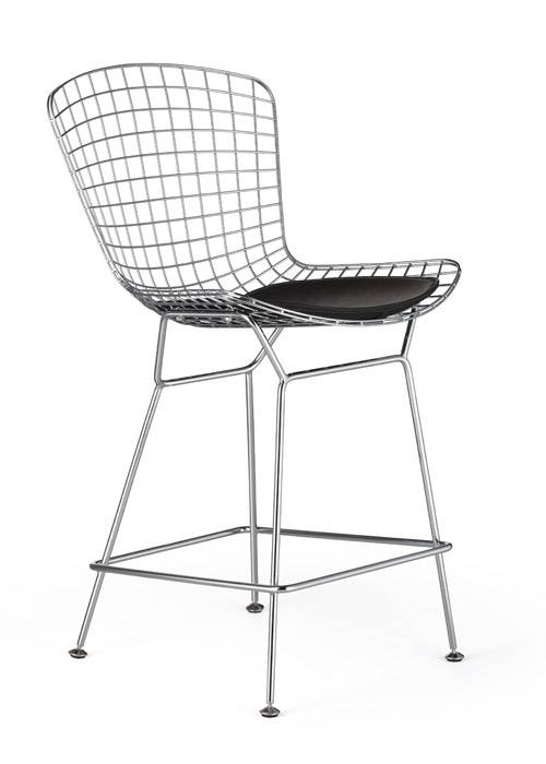 The Who Medium Stool Polished and Chrome Wire Frame by Woodstock