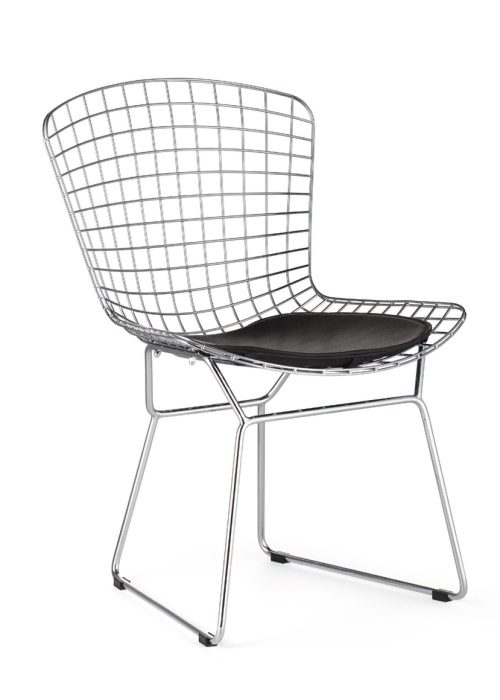 The Who Side Chair Polished with Chrome Wire Frame by Woodstock